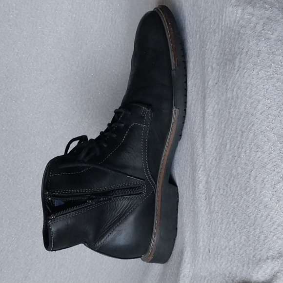 MARK NASON SKECHERS Size 10 Black Leather Lace Up Chukka Ankle Boots Wellington